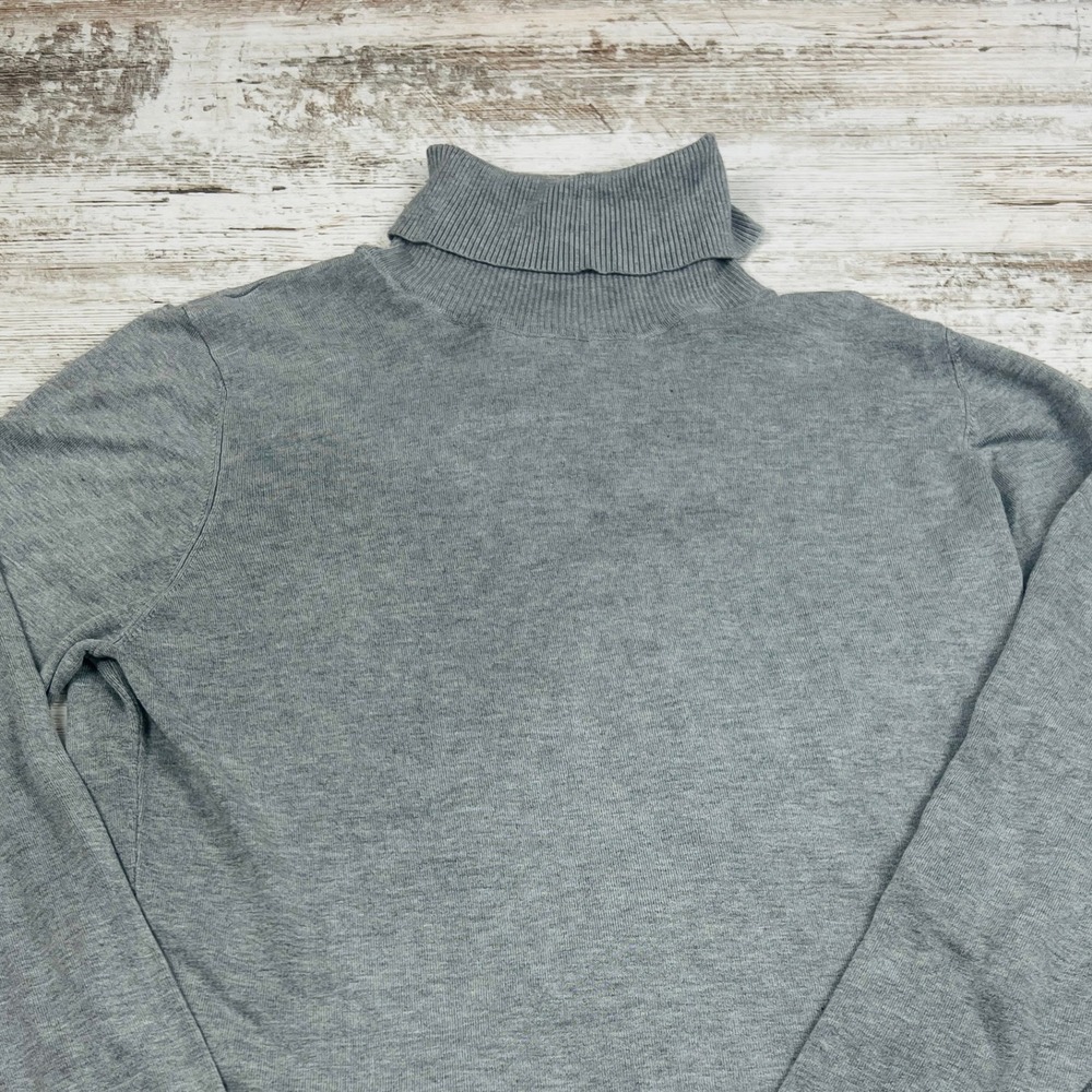 Calvin Klein Womens XL Gray Rayon Blend Long Sleeve Turtleneck Sweater